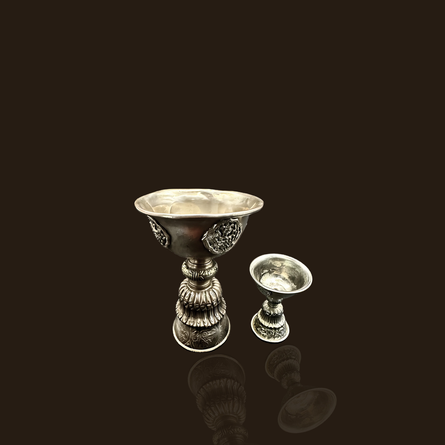 A Set Of Tibetan Buddhist Temple Butter Lamps